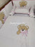 CS-755: Bear Theme Embroidered Cot Bedding Set with Name