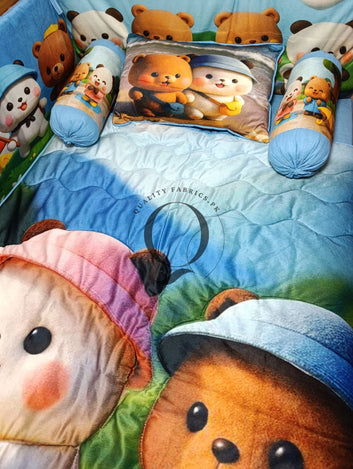 CS-1003: Cot Bedding Set - Cute Kawaii Teddy Bear