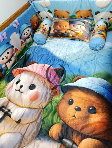 CS-1003: Cot Bedding Set - Cute Kawaii Teddy Bear