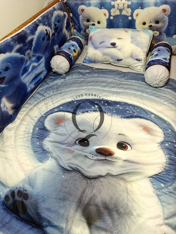 CS-1004: Cot Bedding Set - Cute Polar Bear