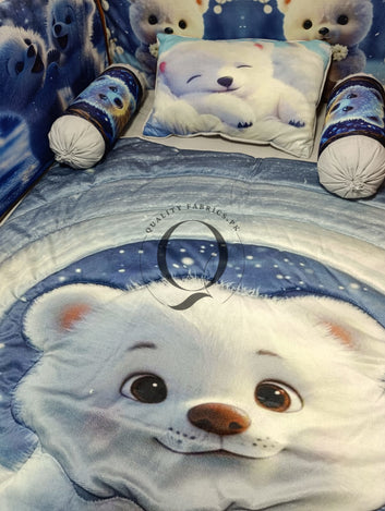 CS-1004: Cot Bedding Set - Cute Polar Bear