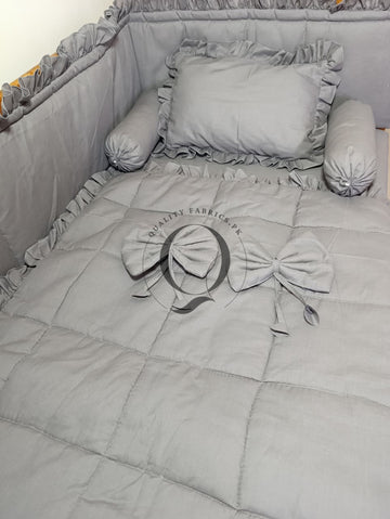 CS-1007: Frill Theme Cot Bedding Set (Any Color)