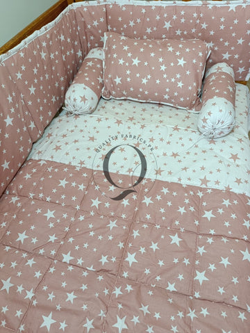 CS-1013: Cot Bedding Set - Peach Stars Theme