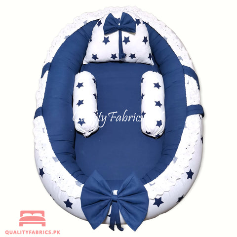 Navy Blue Stars Theme  - Snuggle Bed & Sleeping Bag with Name