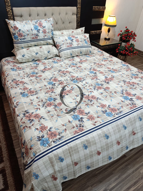 PC-1119: 4 Pillows Cotton Bed Sheet