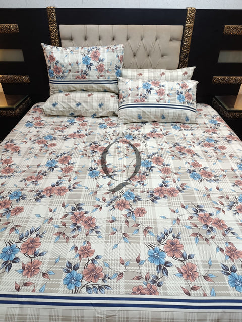PC-1119: 4 Pillows Cotton Bed Sheet