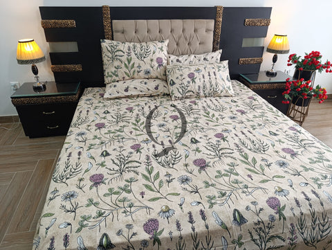 PC-1143: 4 Pillows Cotton Bed Sheet