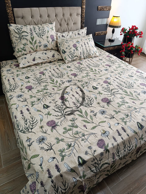 PC-1143: 4 Pillows Cotton Bed Sheet
