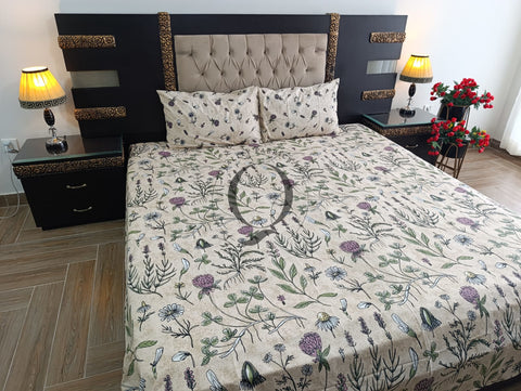 PC-1143: 4 Pillows Cotton Bed Sheet