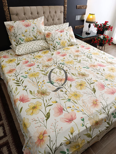 PC-1175: 4 Pillows Cotton Bed Sheet