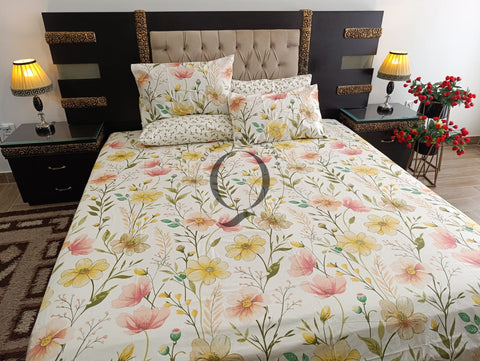 PC-1175: 4 Pillows Cotton Bed Sheet