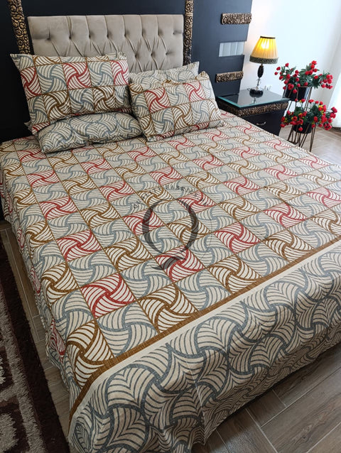 PC-1202: 4 Pillows Cotton Bed Sheet