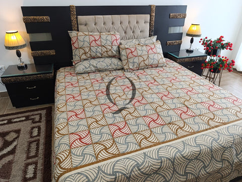 PC-1202: 4 Pillows Cotton Bed Sheet