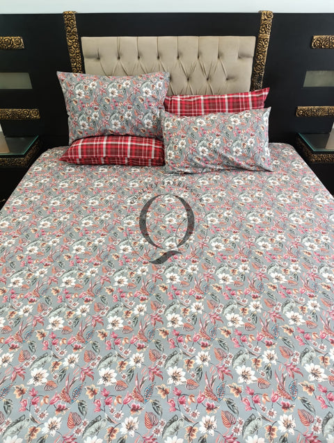 PC-1217: 4 Pillows Cotton Bed Sheet