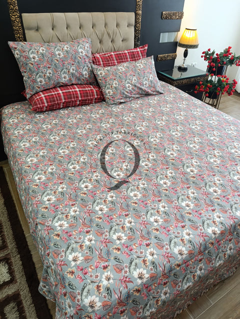 PC-1217: 4 Pillows Cotton Bed Sheet
