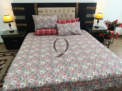 PC-1217: 4 Pillows Cotton Bed Sheet