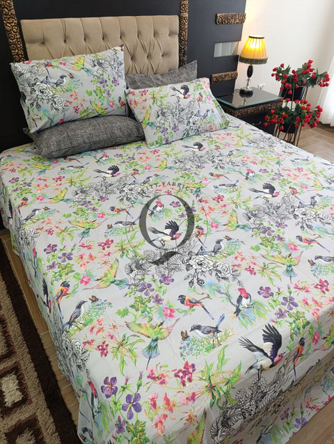 PC-1218: 4 Pillows Cotton Bed Sheet