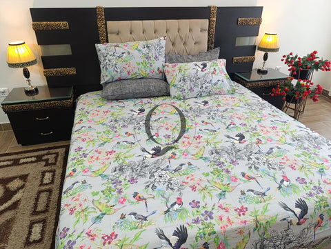 PC-1218: 4 Pillows Cotton Bed Sheet