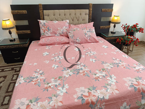 PC-1219: 4 Pillows Cotton Bed Sheet