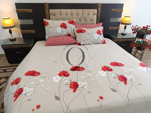 PC-1223: 4 Pillows Cotton Bed Sheet