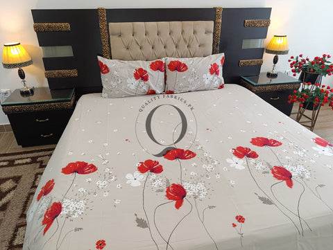 PC-1223: 4 Pillows Cotton Bed Sheet