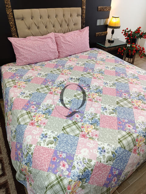 PC-1227: 4 Pillows Cotton Bed Sheet