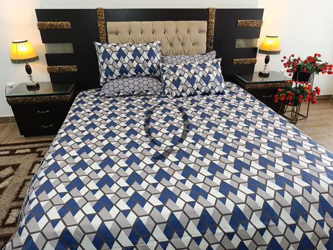 PC-1232: 4 Pillows Cotton Bed Sheet