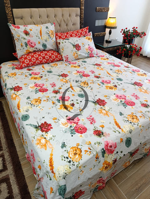 PC-1242: 4 Pillows Cotton Bed Sheet