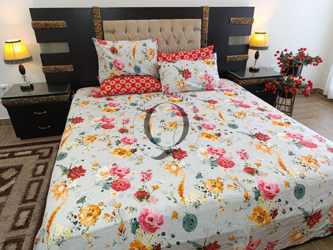 PC-1242: 4 Pillows Cotton Bed Sheet