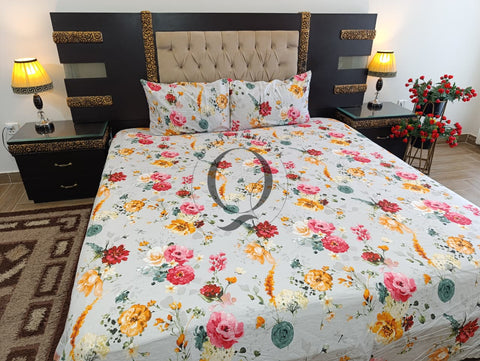 PC-1242: 4 Pillows Cotton Bed Sheet