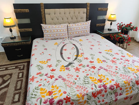 PC-1248: 4 Pillows Cotton Bed Sheet