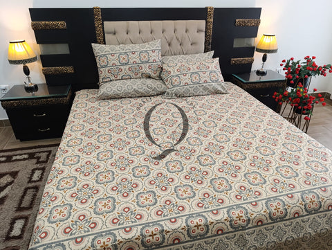 PC-1252: 4 Pillows Cotton Bed Sheet