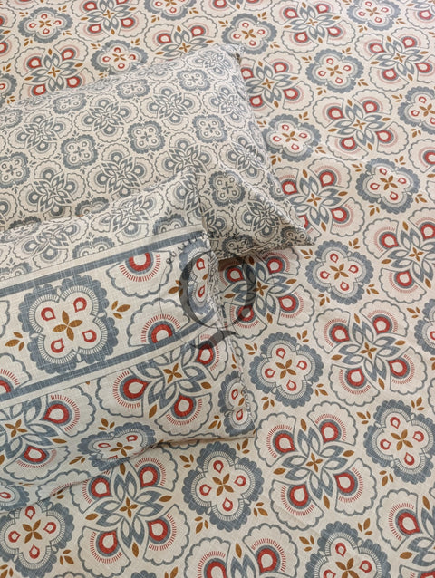 PC-1252: 4 Pillows Cotton Bed Sheet