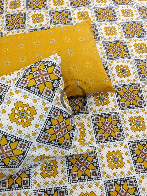 PC-1256: 4 Pillows Cotton Bed Sheet