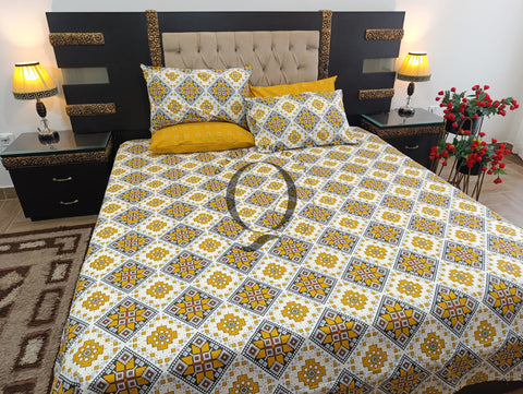 PC-1256: 4 Pillows Cotton Bed Sheet