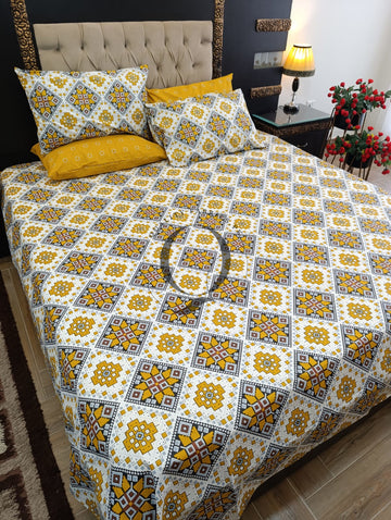 PC-1256: 4 Pillows Cotton Bed Sheet