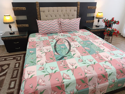 PC-1268: 4 Pillows Cotton Bed Sheet