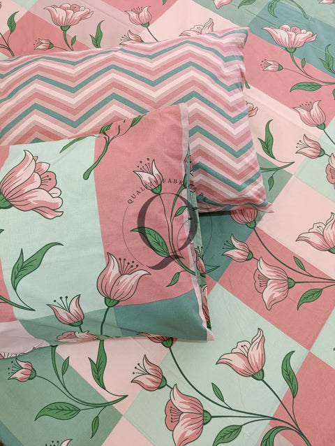 PC-1268: 4 Pillows Cotton Bed Sheet