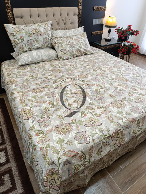 PC-1269: 4 Pillows Cotton Bed Sheet