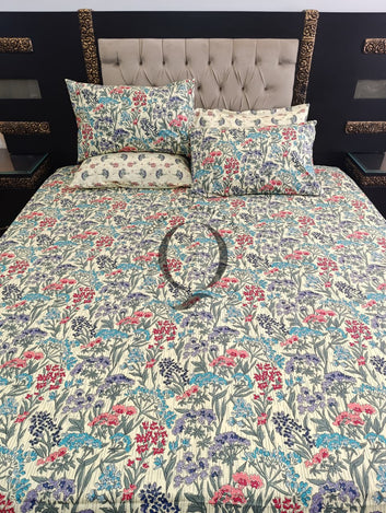 PC-1289: 4 Pillows Cotton Bed Sheet