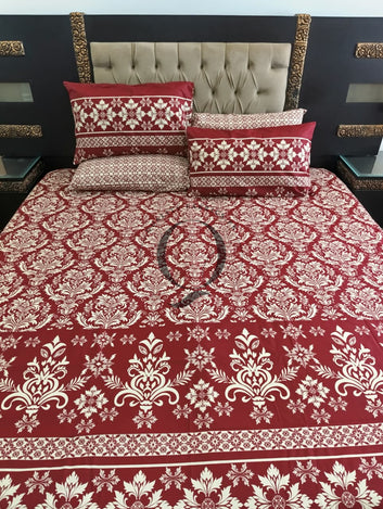 PC-1293: 4 Pillows Cotton Bed Sheet