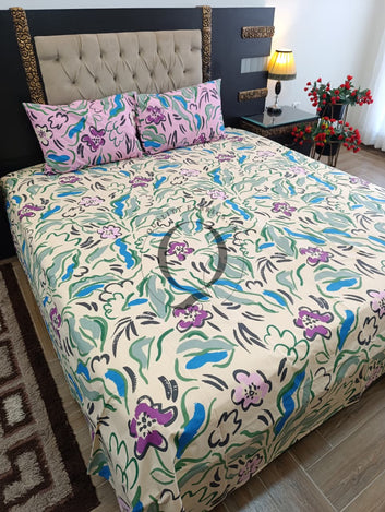 PC-1307: 4 Pillows Cotton Bed Sheet