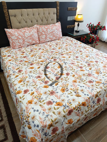 PC-1318: 4 Pillows Cotton Bed Sheet