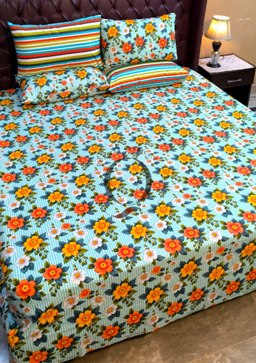 PC-1359: 4 Pillows Cotton Bed Sheet