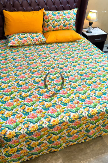 PC-1362: 4 Pillows Cotton Bed Sheet
