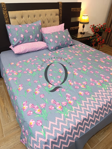 PC-1371: 4 Pillows Cotton Bed Sheet