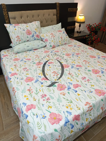 PC-1375: 4 Pillows Cotton Bed Sheet