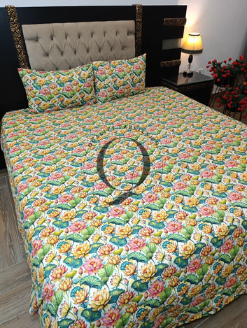 PC-1379: 4 Pillows Cotton Bed Sheet
