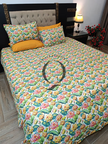 PC-1379: 4 Pillows Cotton Bed Sheet