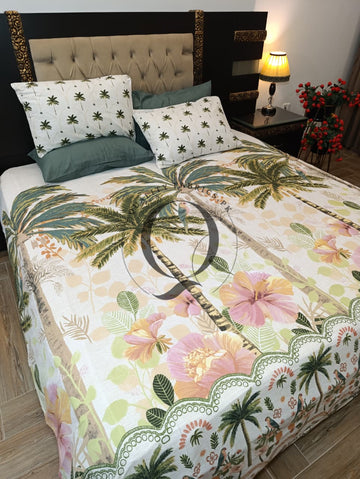 PC-1380: 4 Pillows Cotton Bed Sheet